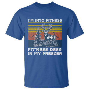 Hunting T Shirt I'm Into Fitness Fit'ness Deer In My Freezer Gift for Hunter TS10 Royal Blue Print Your Wear