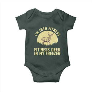 Hunting Baby Onesie I'm Into Fitness Fit'ness Deer In My Freezer Deer Hunter TS10 Print Your Wear