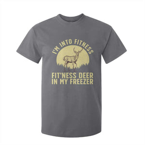Hunting T Shirt For Kid I'm Into Fitness Fit'ness Deer In My Freezer Deer Hunter TS10 Charcoal Print Your Wear