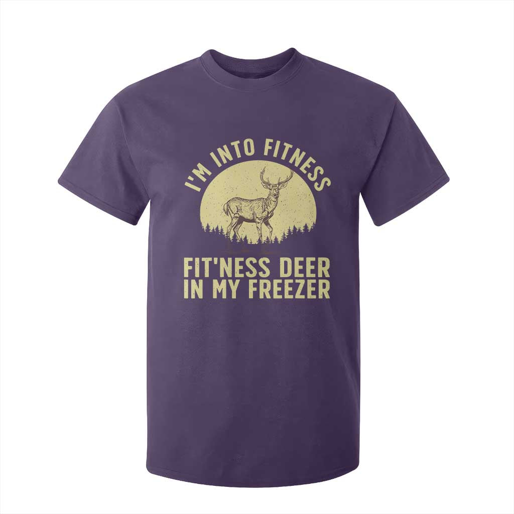 Hunting T Shirt For Kid I'm Into Fitness Fit'ness Deer In My Freezer Deer Hunter TS10 Purple Print Your Wear