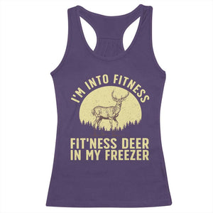 Hunting Racerback Tank Top I'm Into Fitness Fit'ness Deer In My Freezer Deer Hunter TS10 Purple Print Your Wear