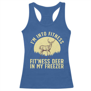 Hunting Racerback Tank Top I'm Into Fitness Fit'ness Deer In My Freezer Deer Hunter TS10 Royal Blue Print Your Wear