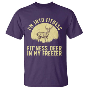 Hunting T Shirt I'm Into Fitness Fit'ness Deer In My Freezer Deer Hunter TS10 Purple Print Your Wear