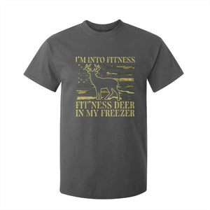 Hunting T Shirt For Kid I'm Into Fitness Fit'ness Deer In My Freezer Camo Flag TS10 Dark Heather Print Your Wear