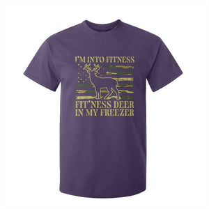 Hunting T Shirt For Kid I'm Into Fitness Fit'ness Deer In My Freezer Camo Flag TS10 Purple Print Your Wear