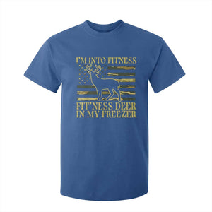 Hunting T Shirt For Kid I'm Into Fitness Fit'ness Deer In My Freezer Camo Flag TS10 Royal Blue Print Your Wear