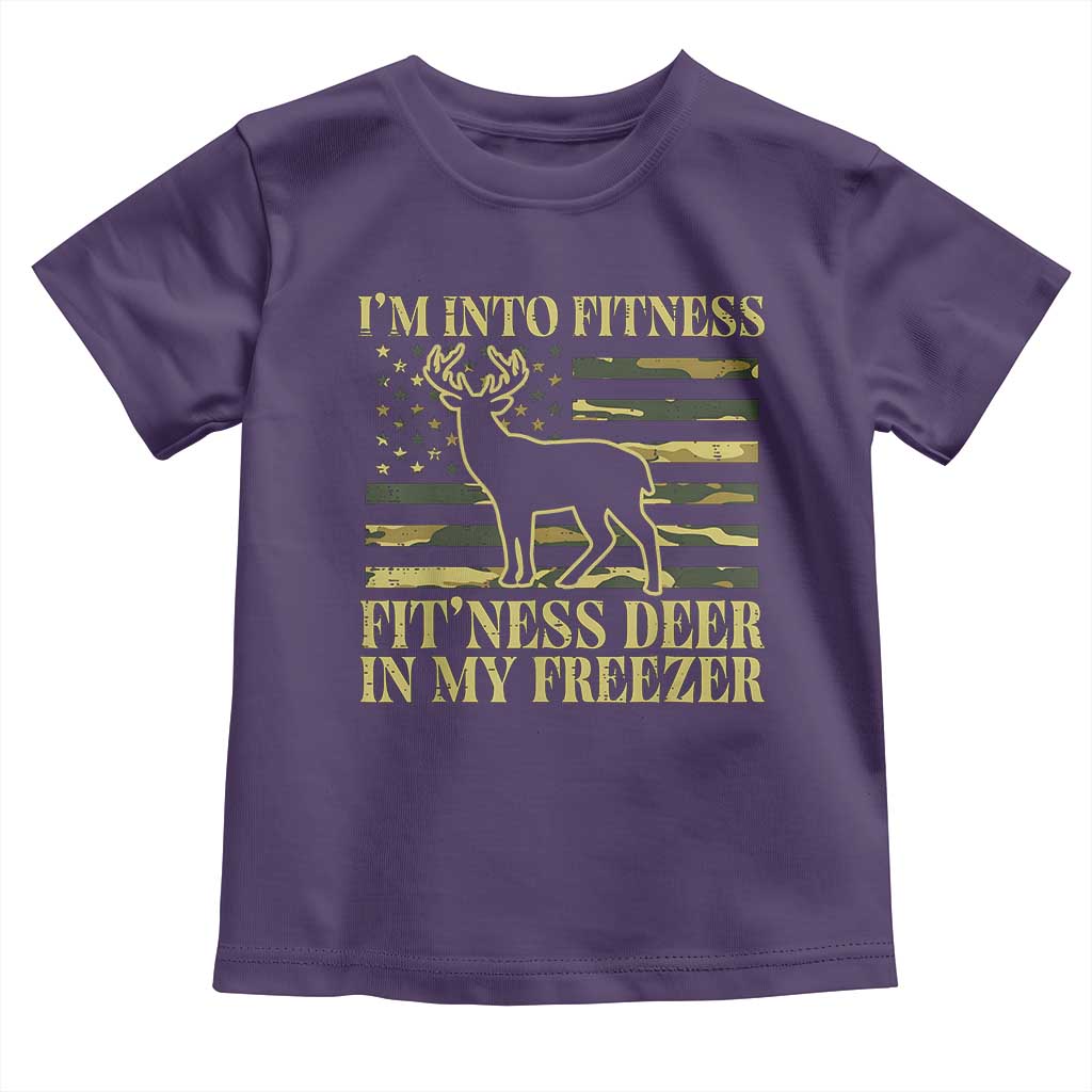 Hunting Toddler T Shirt I'm Into Fitness Fit'ness Deer In My Freezer Camo Flag TS10 Purple Print Your Wear