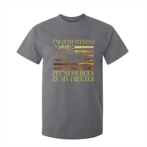 Hunting T Shirt For Kid I'm Into Fitness Fit'ness Deer In My Freezer American Flag TS10 Charcoal Print Your Wear
