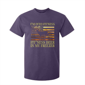 Hunting T Shirt For Kid I'm Into Fitness Fit'ness Deer In My Freezer American Flag TS10 Purple Print Your Wear