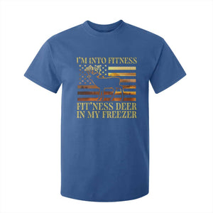 Hunting T Shirt For Kid I'm Into Fitness Fit'ness Deer In My Freezer American Flag TS10 Royal Blue Print Your Wear