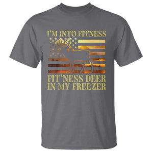 Hunting T Shirt I'm Into Fitness Fit'ness Deer In My Freezer American Flag TS10 Charcoal Print Your Wear