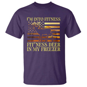 Hunting T Shirt I'm Into Fitness Fit'ness Deer In My Freezer American Flag TS10 Purple Print Your Wear
