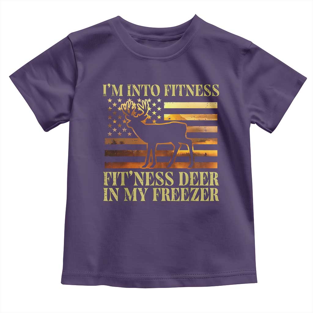 Hunting Toddler T Shirt I'm Into Fitness Fit'ness Deer In My Freezer American Flag TS10 Purple Print Your Wear