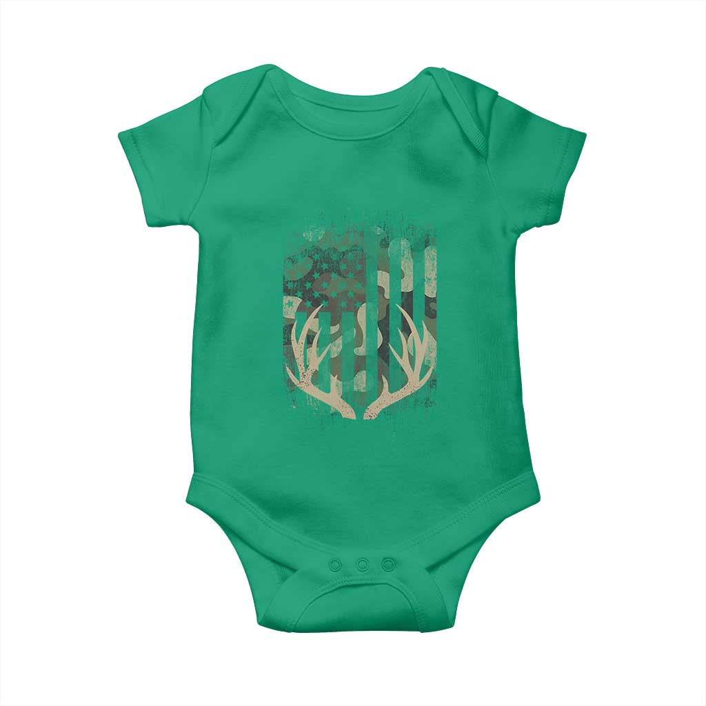 Deer Hunting American Flag Baby Onesie TS10 Irish Green Print Your Wear