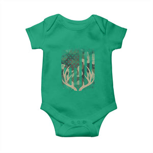 Deer Hunting American Flag Baby Onesie TS10 Irish Green Print Your Wear