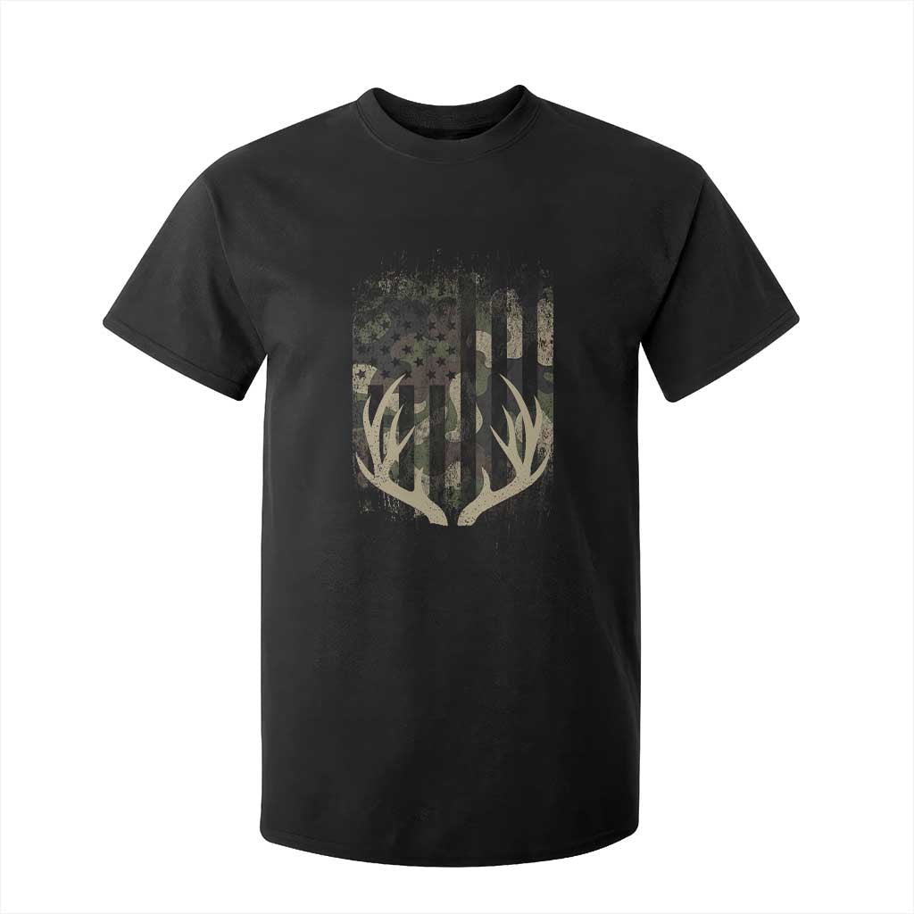 Deer Hunting American Flag T Shirt For Kid TS10 Black Print Your Wear