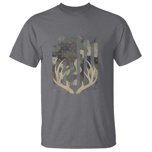 Deer Hunting American Flag T Shirt TS10 Charcoal Print Your Wear