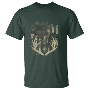 Deer Hunting American Flag T Shirt TS10 Dark Forest Green Print Your Wear