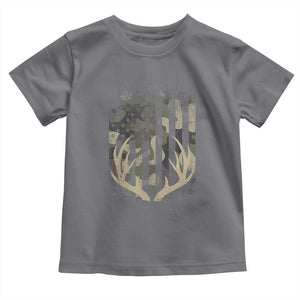 Deer Hunting American Flag Toddler T Shirt TS10 Charcoal Print Your Wear