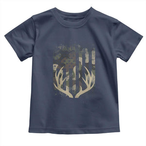 Deer Hunting American Flag Toddler T Shirt TS10 Navy Print Your Wear