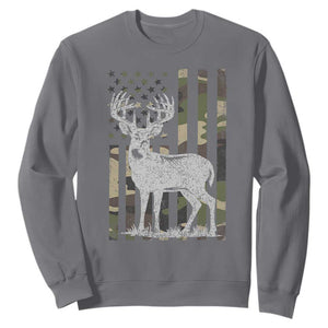 Deer Hunting American Camouflage Flag Sweatshirt TS10 Charcoal Print Your Wear