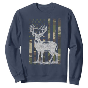 Deer Hunting American Camouflage Flag Sweatshirt TS10 Navy Print Your Wear