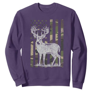Deer Hunting American Camouflage Flag Sweatshirt TS10 Purple Print Your Wear