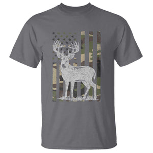 Deer Hunting American Camouflage Flag T Shirt TS10 Charcoal Print Your Wear