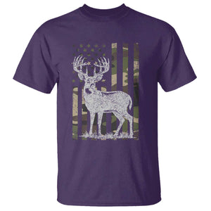 Deer Hunting American Camouflage Flag T Shirt TS10 Purple Print Your Wear