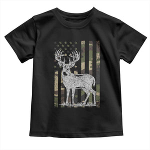 Deer Hunting American Camouflage Flag Toddler T Shirt TS10 Black Print Your Wear