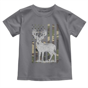 Deer Hunting American Camouflage Flag Toddler T Shirt TS10 Charcoal Print Your Wear