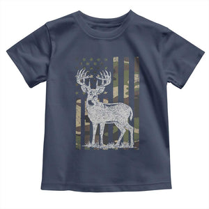 Deer Hunting American Camouflage Flag Toddler T Shirt TS10 Navy Print Your Wear