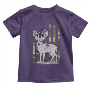 Deer Hunting American Camouflage Flag Toddler T Shirt TS10 Purple Print Your Wear