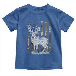 Deer Hunting American Camouflage Flag Toddler T Shirt TS10 Royal Blue Print Your Wear