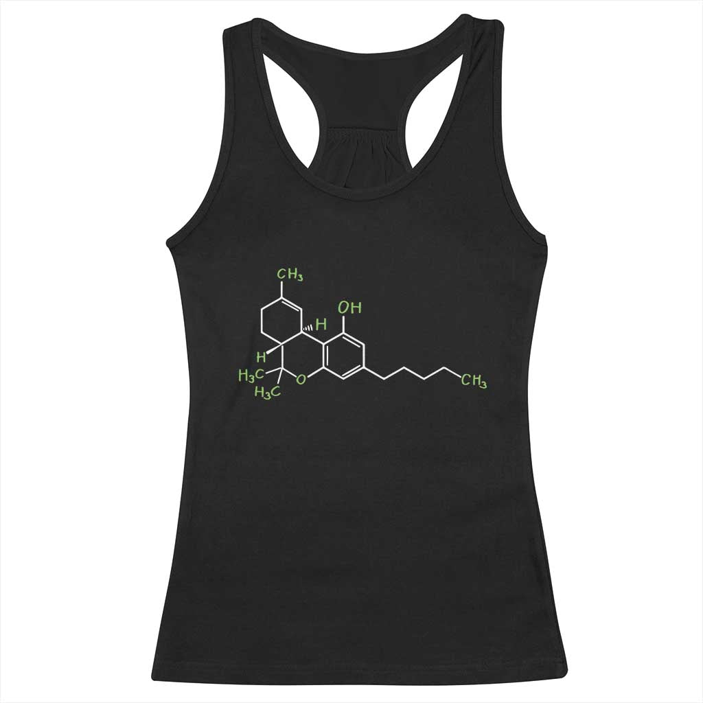 Marijuana Racerback Tank Top Cannabis Weed Pot Molecule THC Stoner Gift TS10 Black Print Your Wear