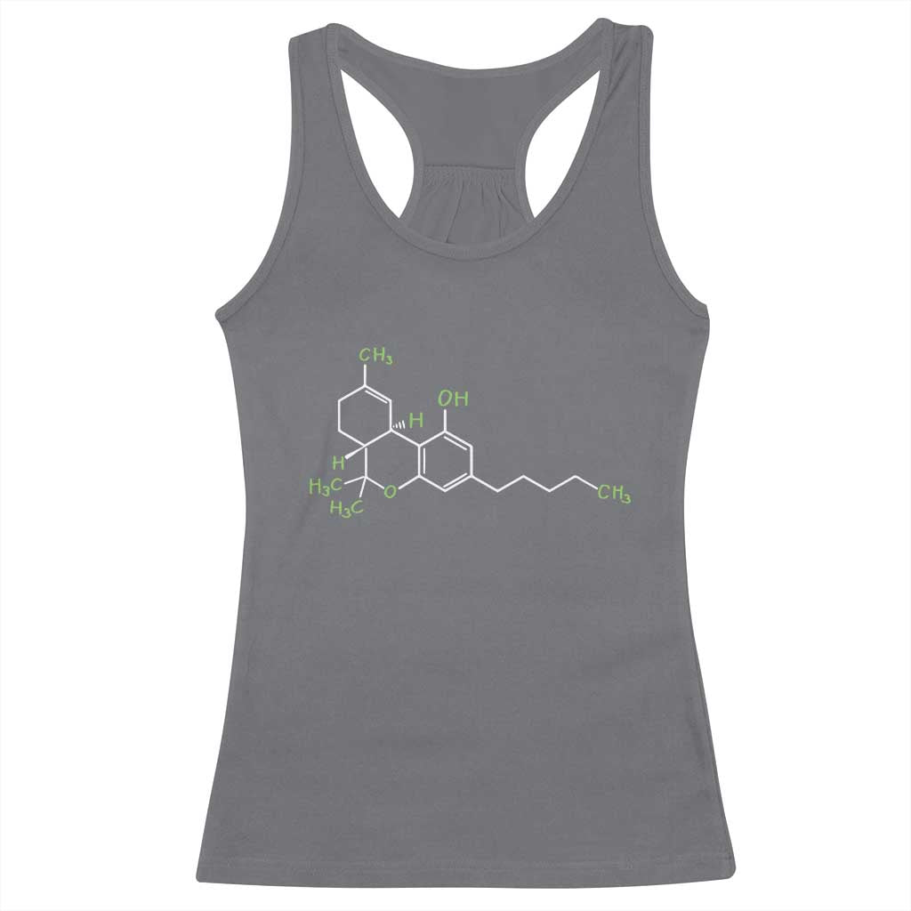 Marijuana Racerback Tank Top Cannabis Weed Pot Molecule THC Stoner Gift TS10 Charcoal Print Your Wear