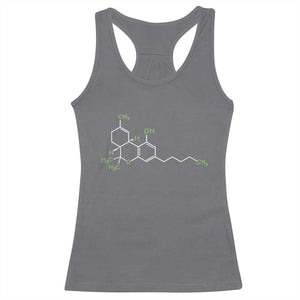 Marijuana Racerback Tank Top Cannabis Weed Pot Molecule THC Stoner Gift TS10 Charcoal Print Your Wear