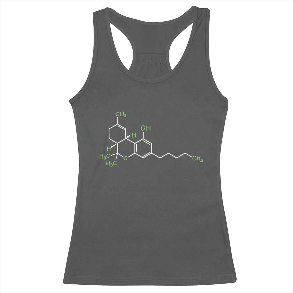 Marijuana Racerback Tank Top Cannabis Weed Pot Molecule THC Stoner Gift TS10 Dark Heather Print Your Wear