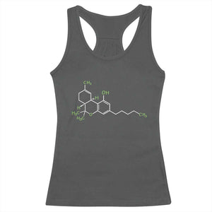 Marijuana Racerback Tank Top Cannabis Weed Pot Molecule THC Stoner Gift TS10 Dark Heather Print Your Wear
