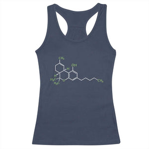 Marijuana Racerback Tank Top Cannabis Weed Pot Molecule THC Stoner Gift TS10 Navy Print Your Wear