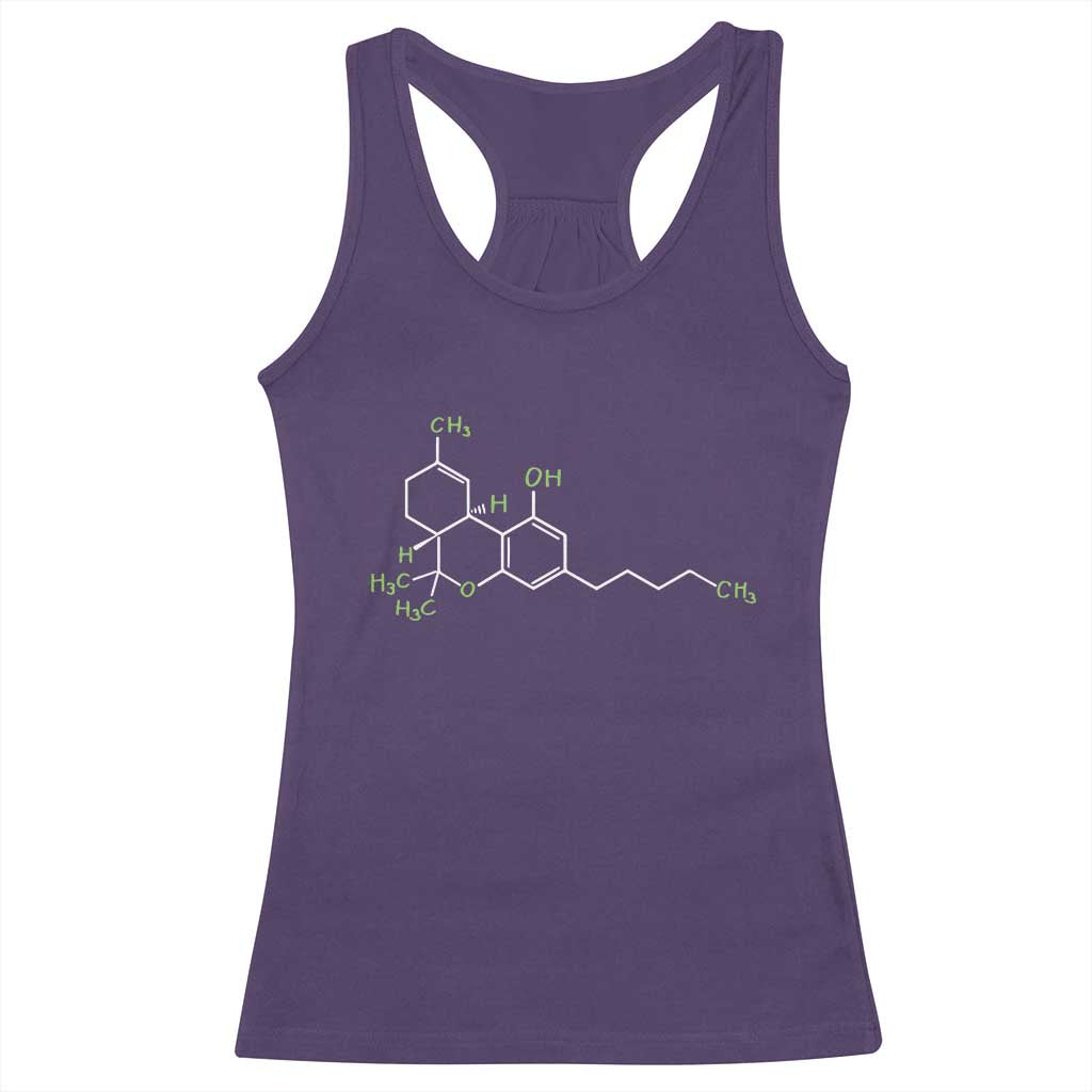 Marijuana Racerback Tank Top Cannabis Weed Pot Molecule THC Stoner Gift TS10 Purple Print Your Wear