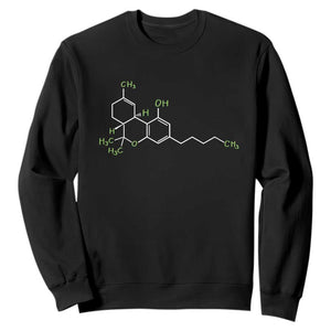 Marijuana Sweatshirt Cannabis Weed Pot Molecule THC Stoner Gift TS10 Black Print Your Wear