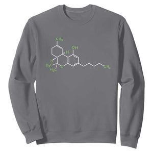Marijuana Sweatshirt Cannabis Weed Pot Molecule THC Stoner Gift TS10 Charcoal Print Your Wear