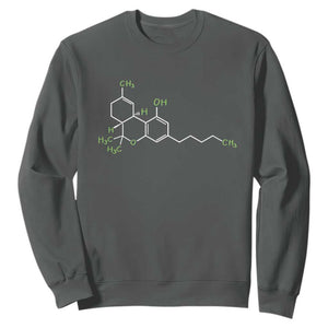 Marijuana Sweatshirt Cannabis Weed Pot Molecule THC Stoner Gift TS10 Dark Heather Print Your Wear