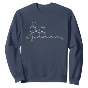 Marijuana Sweatshirt Cannabis Weed Pot Molecule THC Stoner Gift TS10 Navy Print Your Wear
