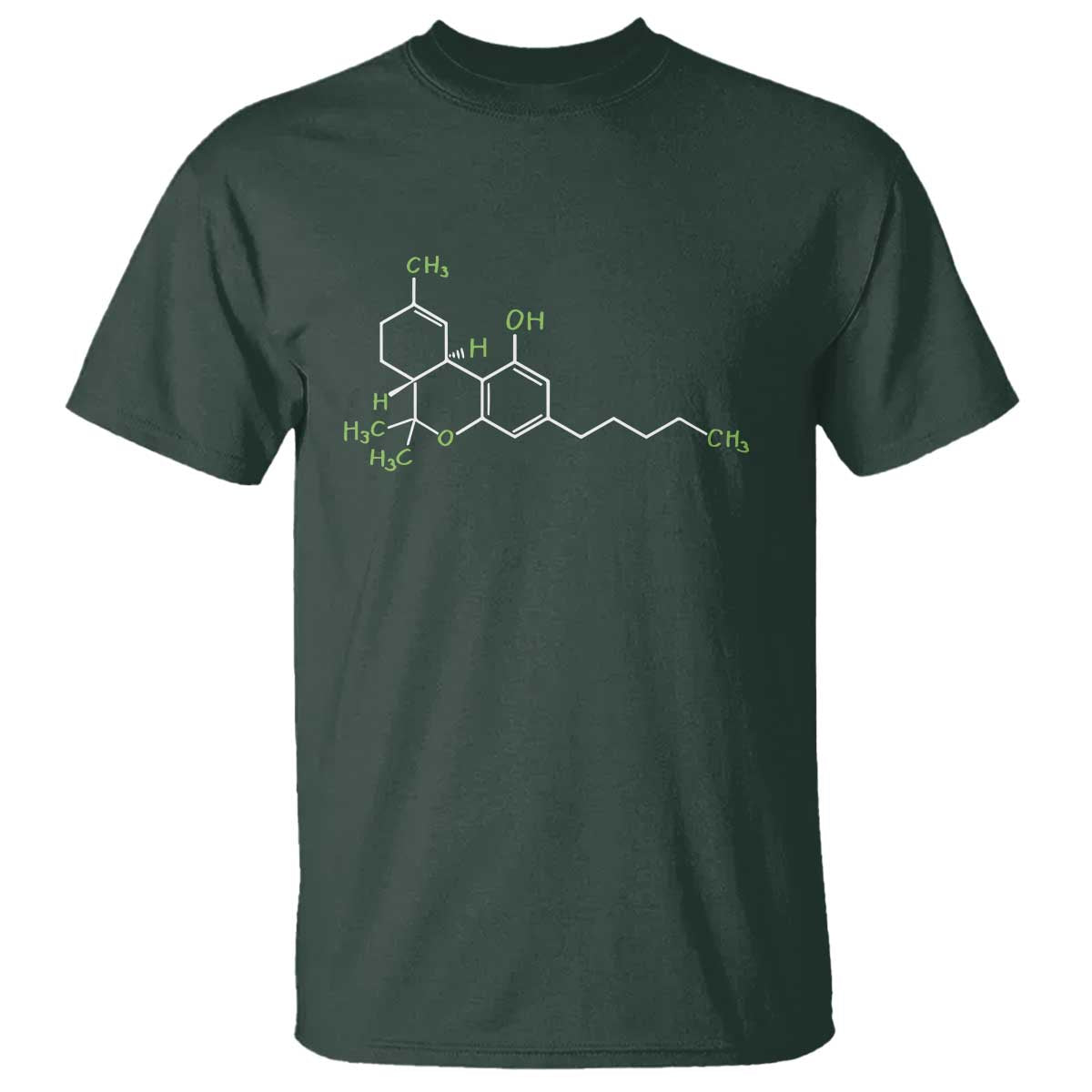 Marijuana T Shirt Cannabis Weed Pot Molecule THC Stoner Gift TS10 Dark Forest Green Print Your Wear