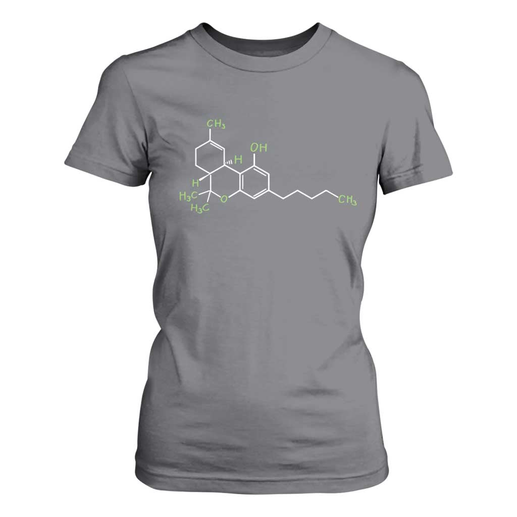 Marijuana T Shirt For Women Cannabis Weed Pot Molecule THC Stoner Gift TS10 Charcoal Print Your Wear