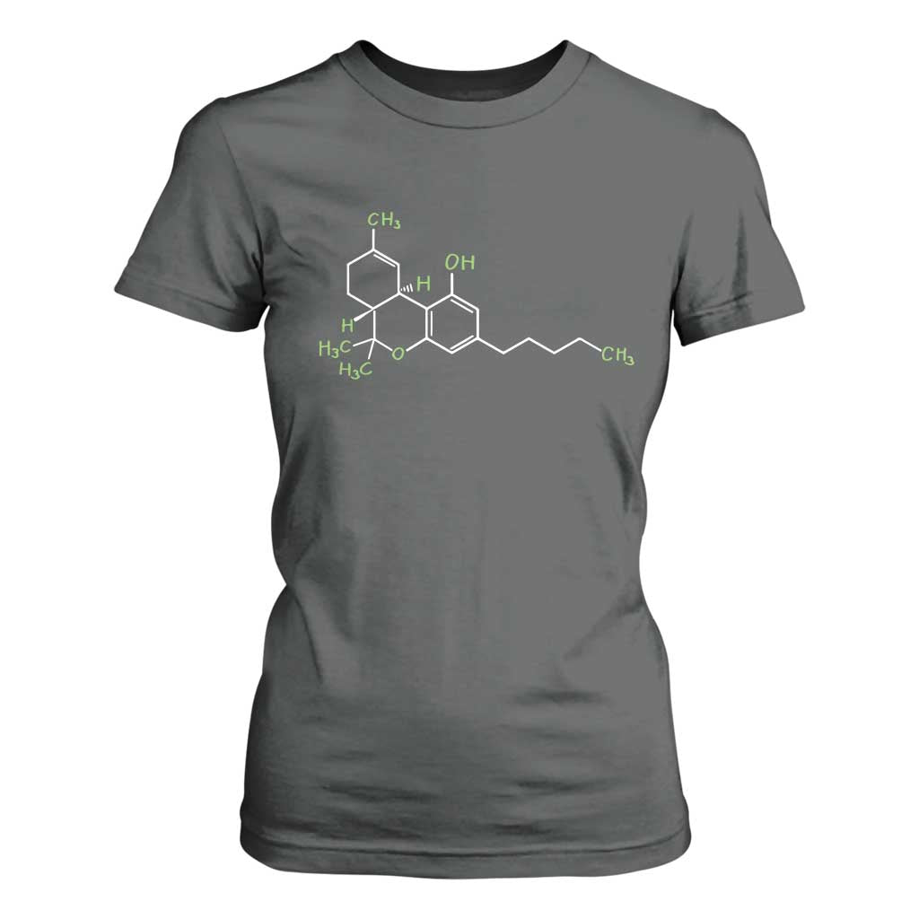 Marijuana T Shirt For Women Cannabis Weed Pot Molecule THC Stoner Gift TS10 Dark Heather Print Your Wear