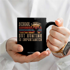 School Is Important But Hunting Is Importanter Coffee Mug Retro Deer Hunting Boy TS10 Print Your Wear