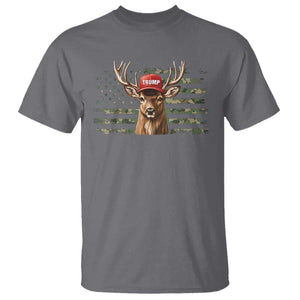Hunting Trump T Shirt Antlers Deer Camouflage USA Flag Trump Support TS10 Charcoal Print Your Wear
